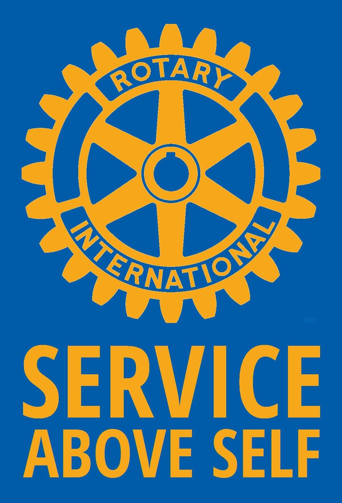 Emblema de Rotary International que representa un engranaje.